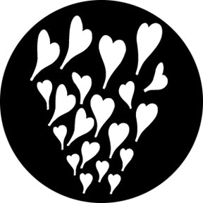 76557 Rising Hearts Rosco Stainless Steel Gobo