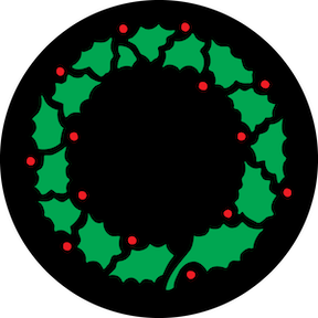 84436 Christmas Wreath Green and Red - Rosco Colour Glass Gobo