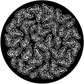 G873 Butterfly Breakup - Rosco GAM Standard Steel Gobo