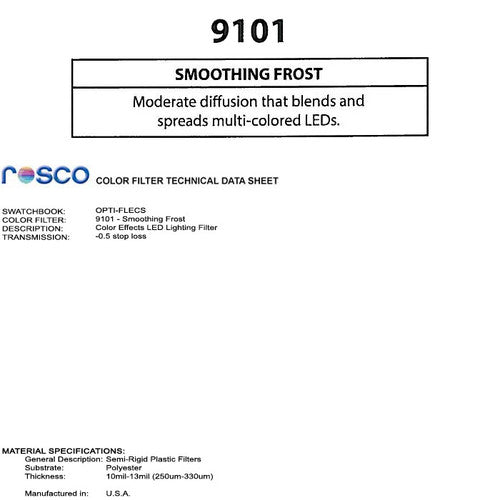 Rosco Opti-FLECS 9101 - Smoothing Frost - 30x30cm