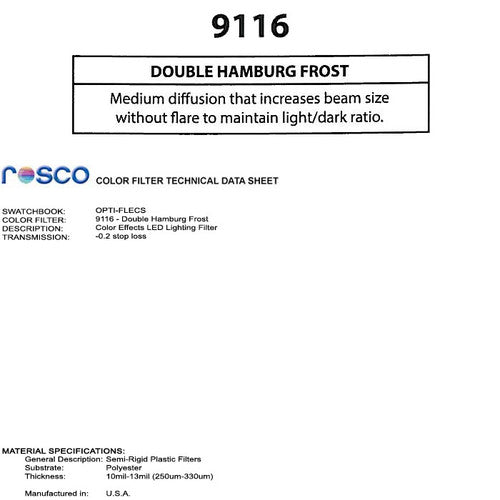 Rosco Opti-FLECS 9116 - Double Hamburg Frost - 30x30cm