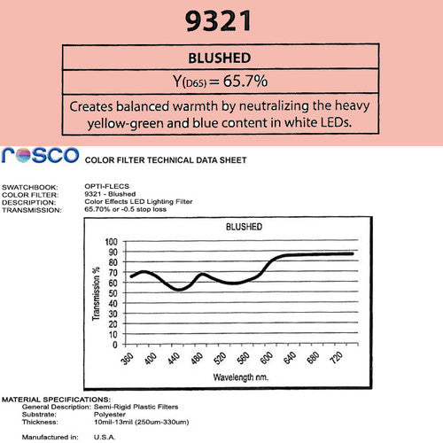 Rosco Opti-FLECS 9321 - Blushed - 30x30cm