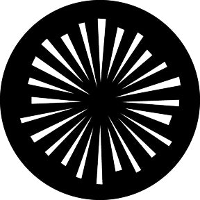 G638 Radial Lines 2 - Rosco GAM Standard Steel Gobo