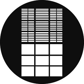 G759 Office Window 4 - Rosco Standard Steel Gobo GAM