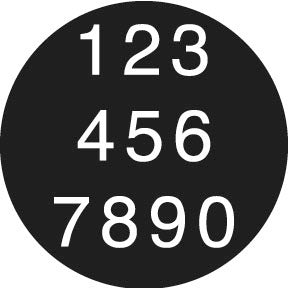 78058 Helvetica Number - Rosco Standard Steel Gobo