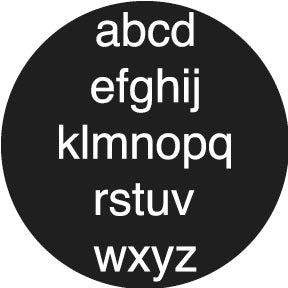 78059 Helvetica Letter - Rosco Standard Steel Gobo