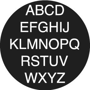 78060 Helvetica Capital - Rosco Standard Steel Gobo