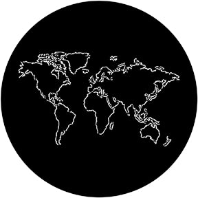 78086 The World Outline - Rosco Standard Steel Gobo