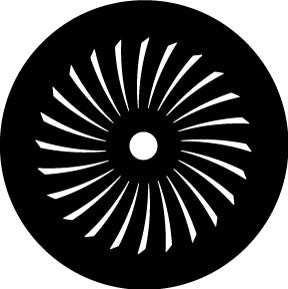 78587 Twisting Fan Inverse - Rosco Standard Steel Gobo