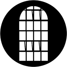 79313 Victorian School Window  Rosco Stainless Steel Gobo