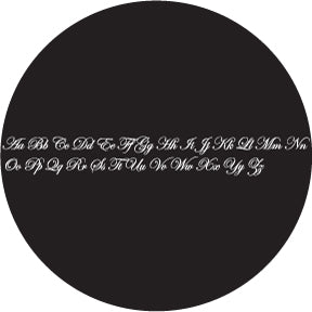 79726 Edwardian Script Single Letters - Rosco Standard Steel Gobo