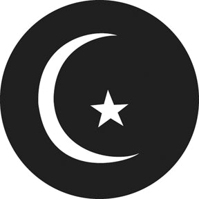 G818 Crescent with Star - Rosco GAM Standard Steel Gobo