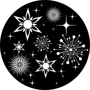 82894 Retro Snowflakes - Rosco Colour Glass Gobo