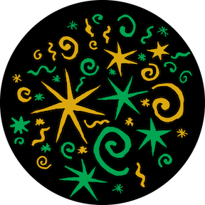 84439 Party Time Green and Gold - Rosco Colour Glass Gobo