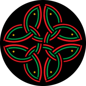 86814 Christmas Celtic Knot - Rosco Colour Glass Gobo