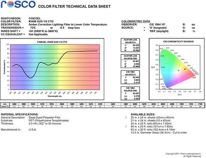 R3408 Rosco Cinegel - Roscosun 1/2 CTO